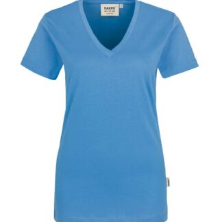 Hakro Damen T Shirt V Ausschnitt Malibu Blau